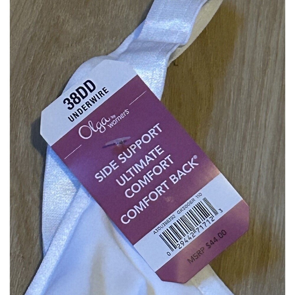 NWT OLGA Warners Side Support Ultimate Comfort BRA Underwire GK5006O White 38DD - Picture 2 of 4